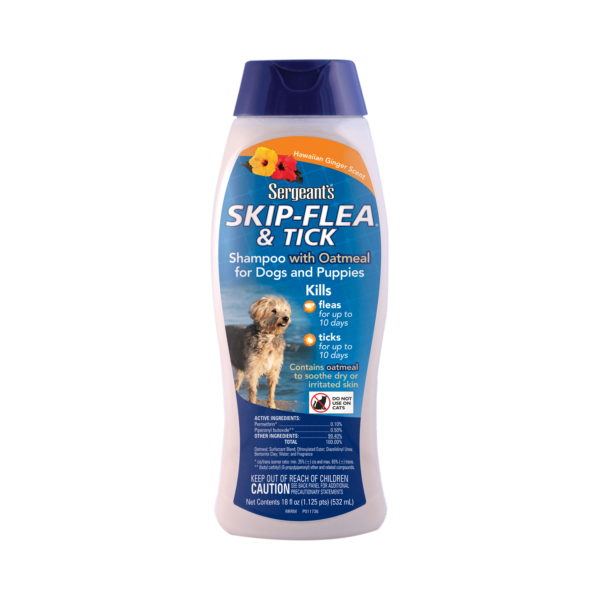 Sergeant’s® Skip-Flea & Tick Dog Shampoo with Oatmeal for Dogs and Puppies, Hawaiian Ginger Scent